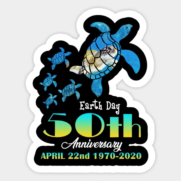 Earth Day 50th Anniversary Sea Turtle Sticker by cruztdk5